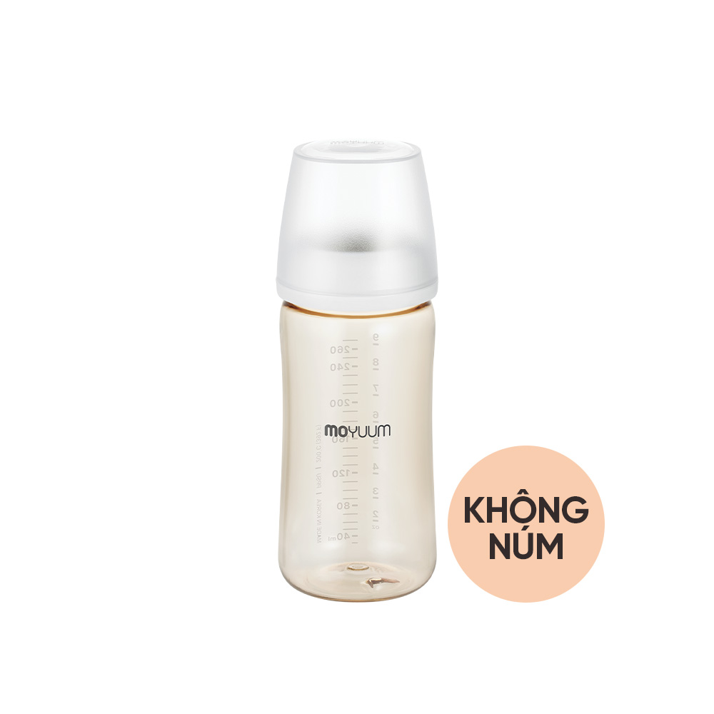 Thế hệ 3 - Bình PPSU Moyuum - Mẫu trơn - 270ml - KHÔNG NÚM