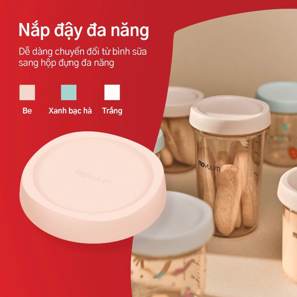 Bình sữa Moyuum PPSU Mov.aa - 250ml - Bản họa tiết - Xanh mint