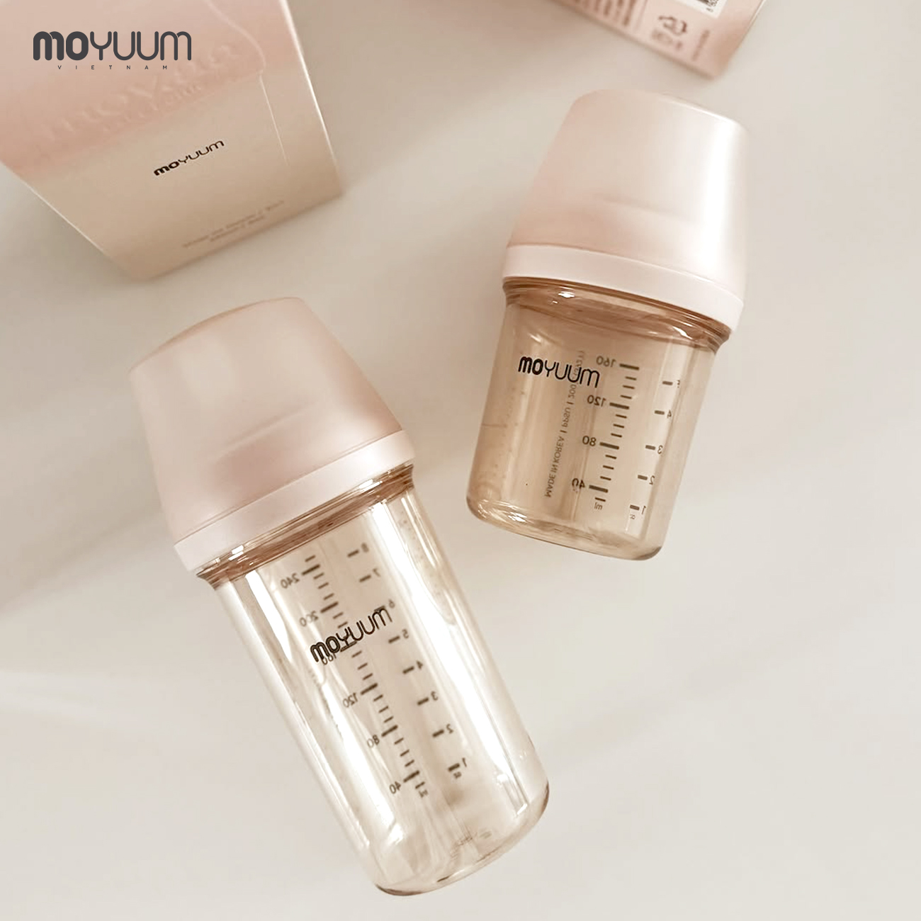 Bình sữa Moyuum PPSU Mov.aa - 250ml - Bản trơn