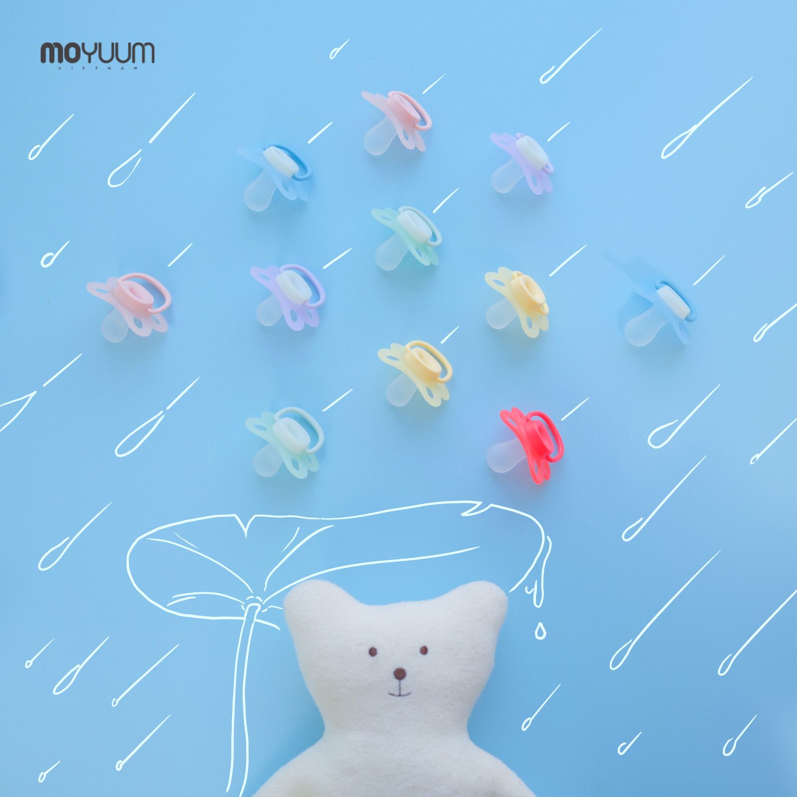 Ty ngậm siêu nhẹ Moyuum - level 3 - 6m+ - Đỏ/Xanh