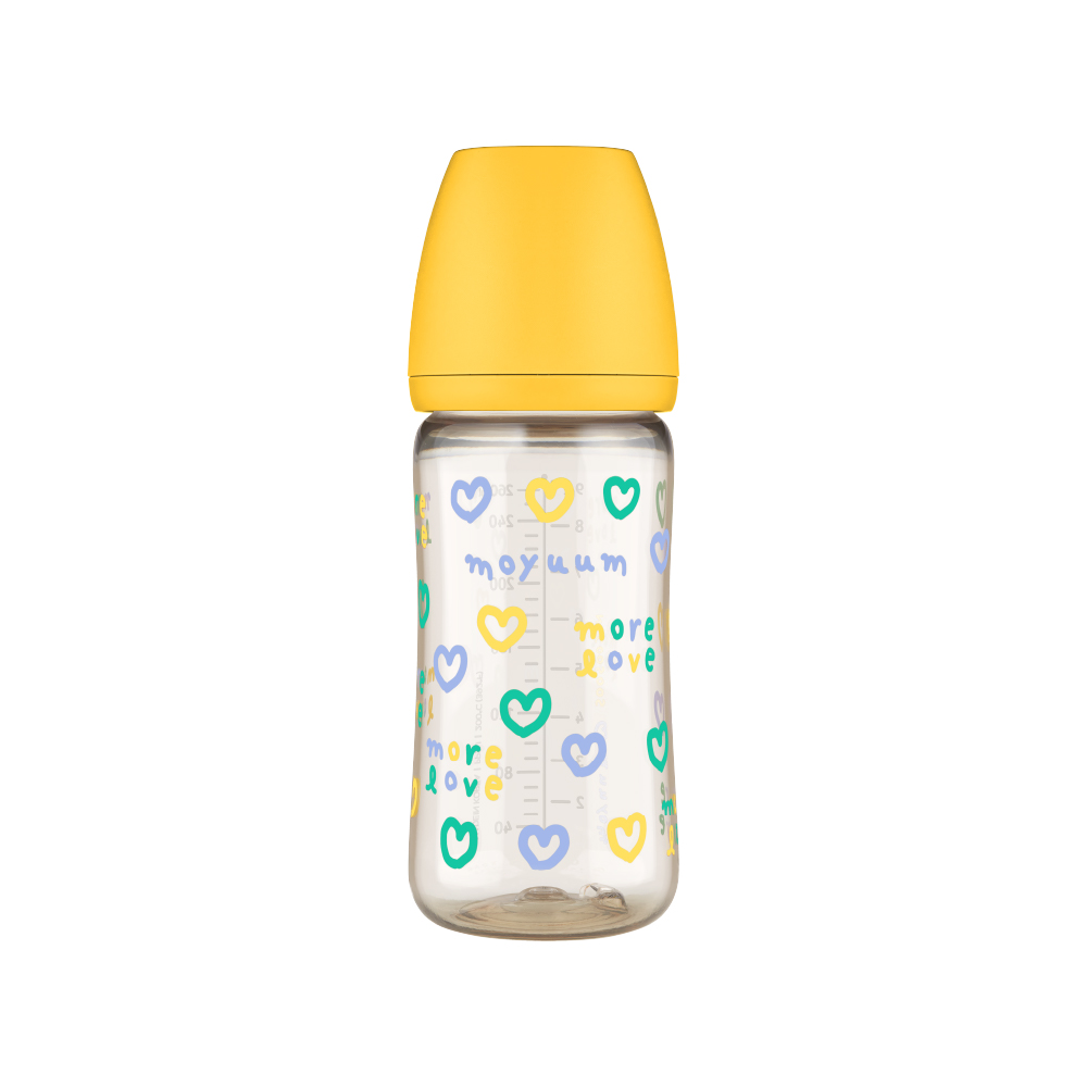 Bình sữa PPSU Moyuum - Tim vàng - 270ml - Kèm núm 2