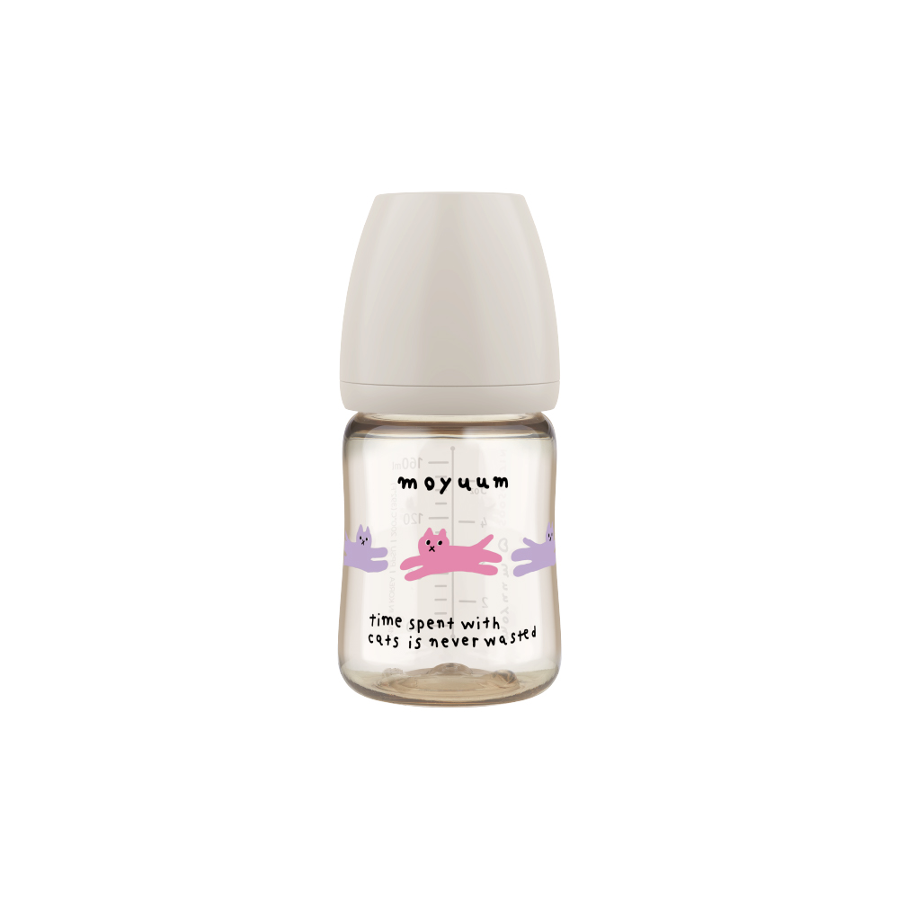 [DEAL XẢ KHO] Bình sữa PPSU Moyuum - Mèo xám - 170ml - Kèm núm 1