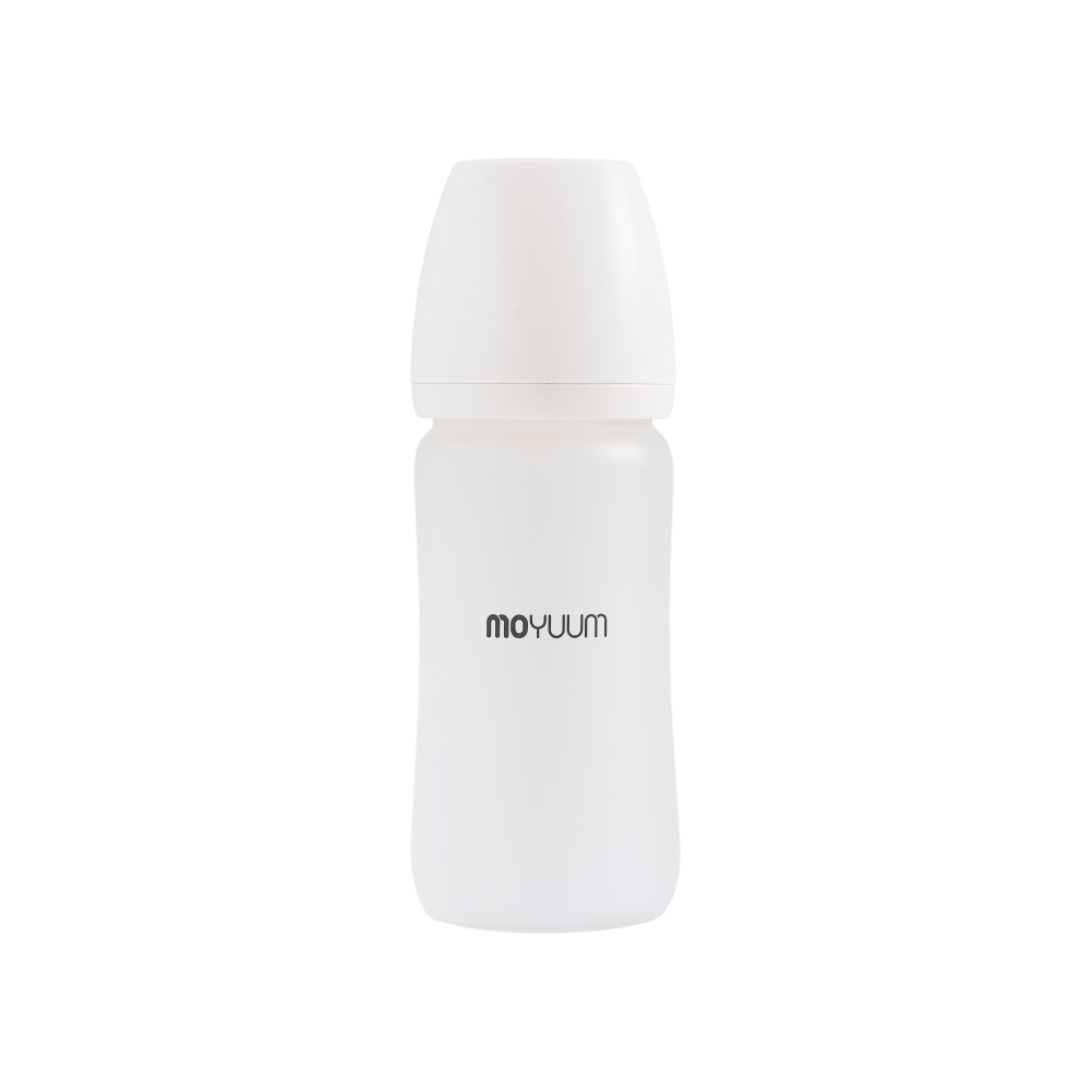Bình sữa Thủy tinh tráng silicon Moyuum - 240ml - Kèm núm 2