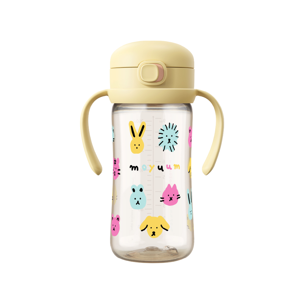 Bình tập uống Moyuum PPSU - 270ml - Friends - Kèm Dây hút/dây trọng lực/tay cầm