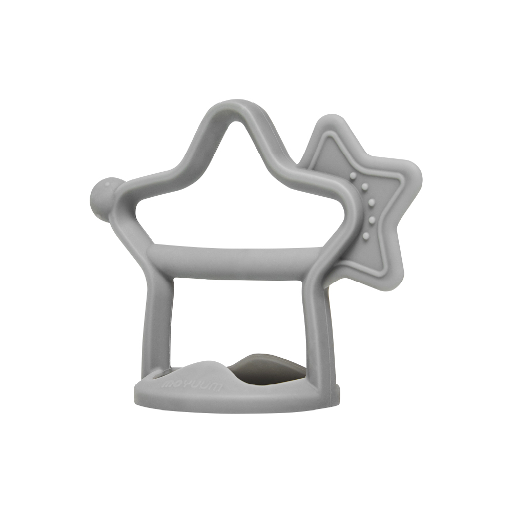 Gặm nướu silicon Moyuum - 3m+ - Hình sao - Màu xám titan