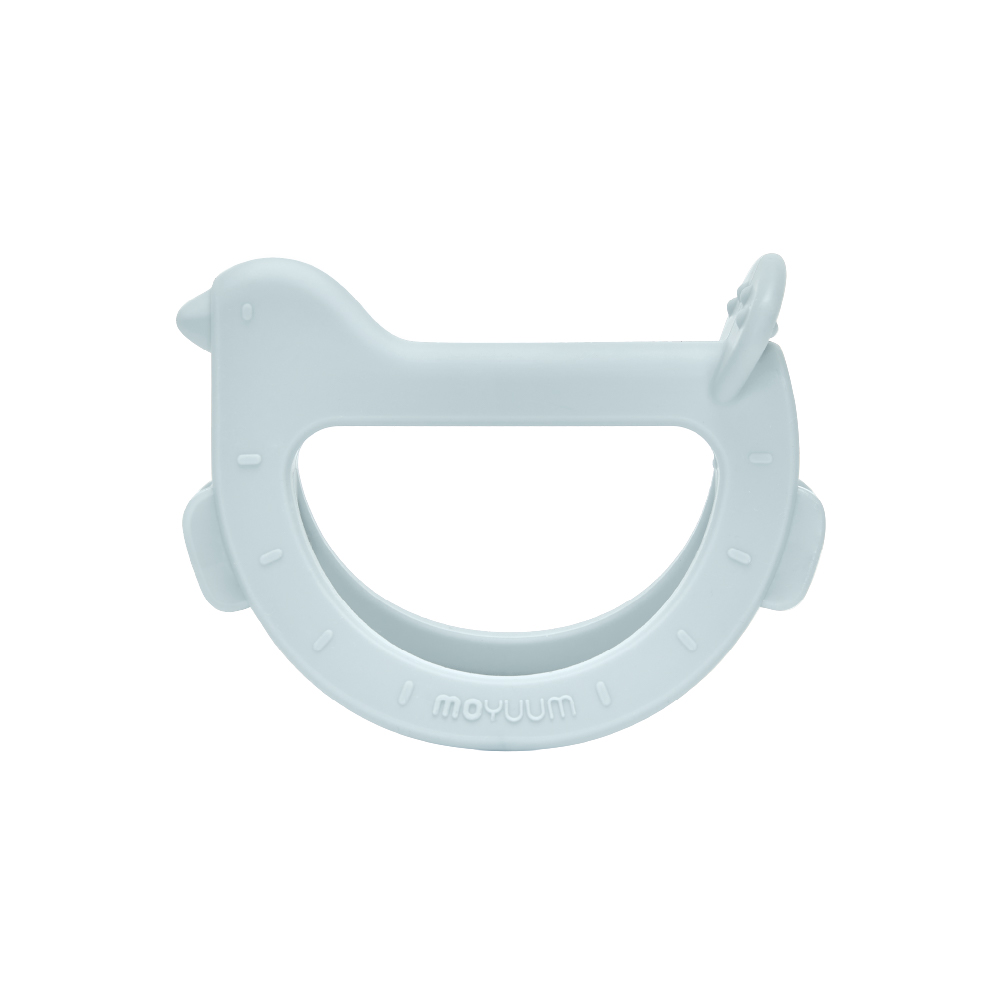 Gặm nướu silicon Moyuum - 3m+ - Hình chim - Màu xanh dương
