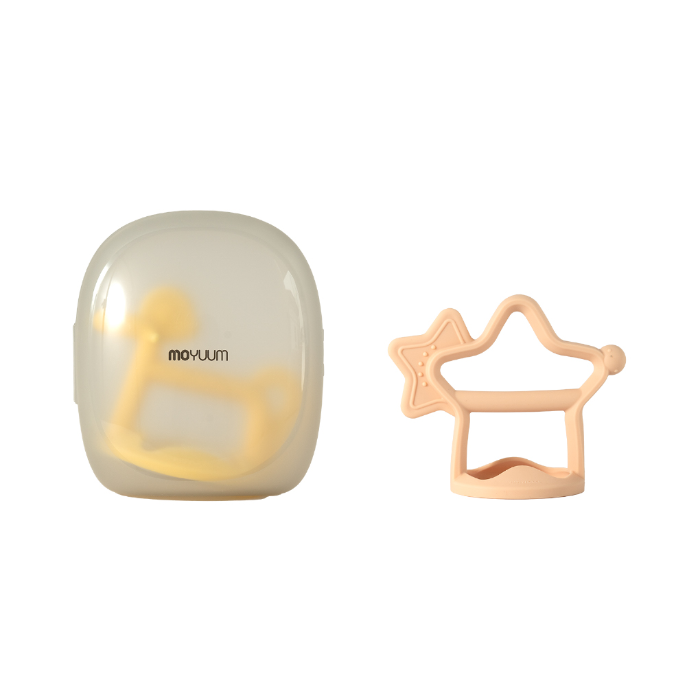 Set gặm nướu silicon Moyuum - 3m+ - Sao/Be san hô + Ngựa/Vàng