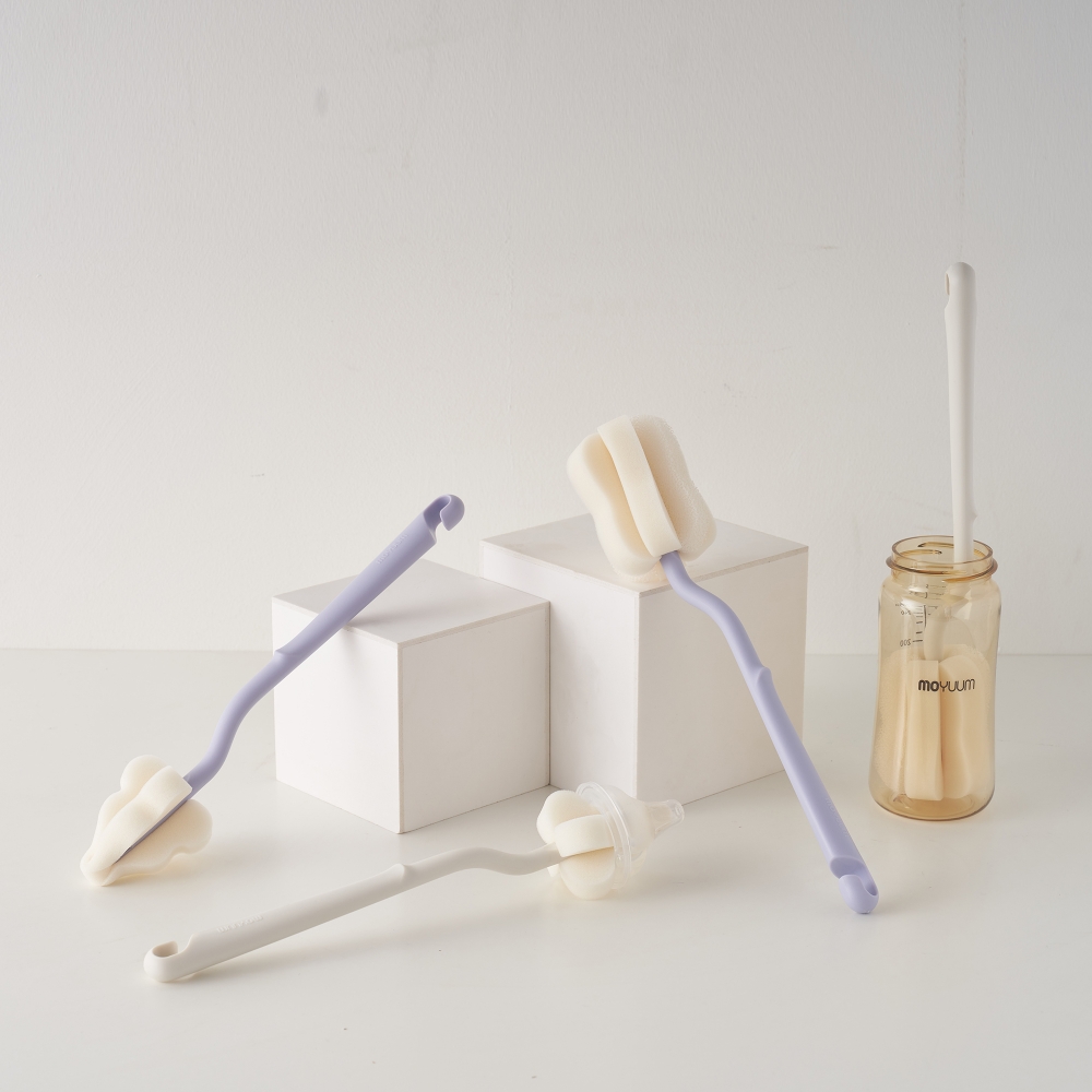 Set 6 cọ bình tay cong/Mút xốp Moyuum - Màu violet & Coconut