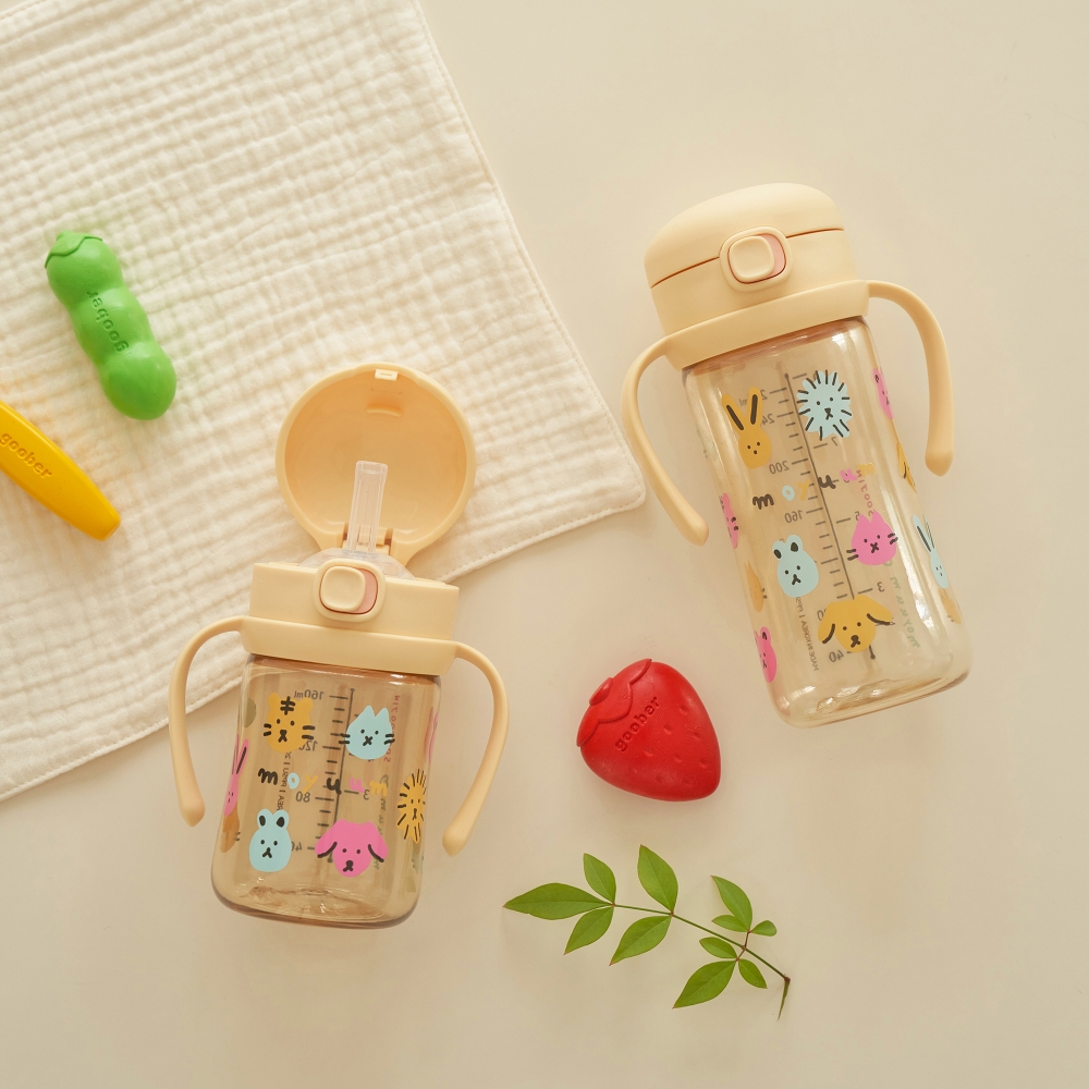 Bình tập uống Moyuum PPSU - 170ml - Friends - Kèm Dây hút/dây trọng lực/tay cầm
