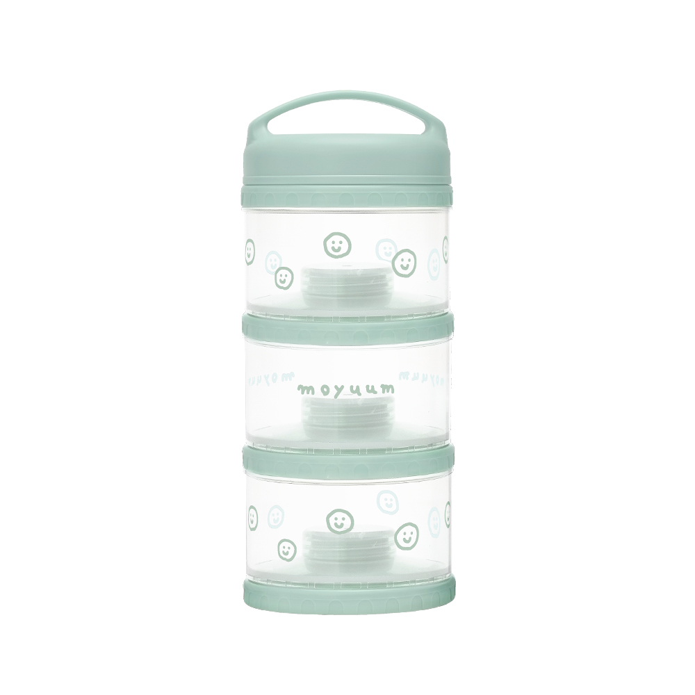 Hộp chia sữa bột Moyuum - 3 ngăn - Màu Xanh lá/Xanh bạc hà/Be/Trắng/Đen