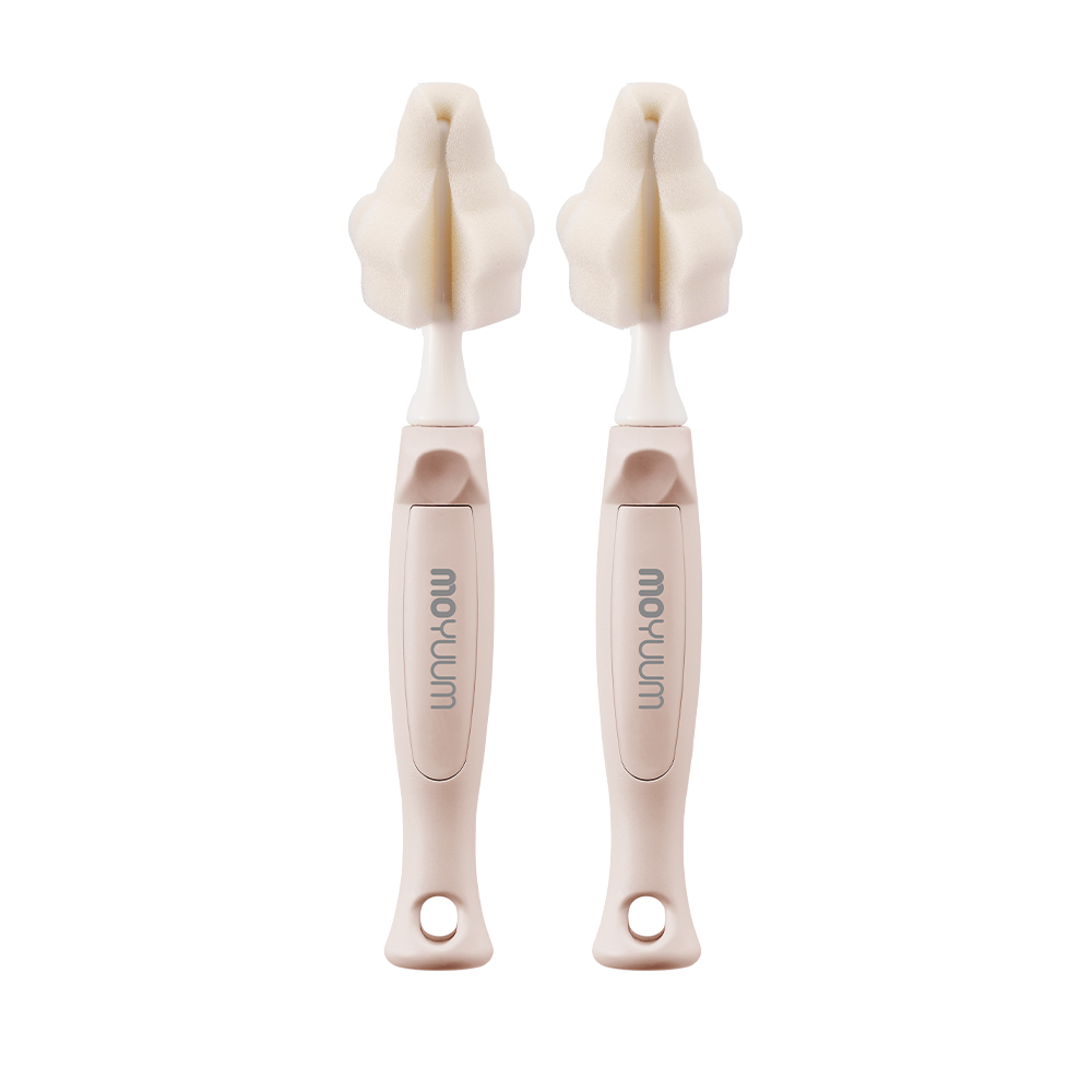 Set cọ núm bình Moyuum - Set 2 chiếc - Màu Trắng/Hồng