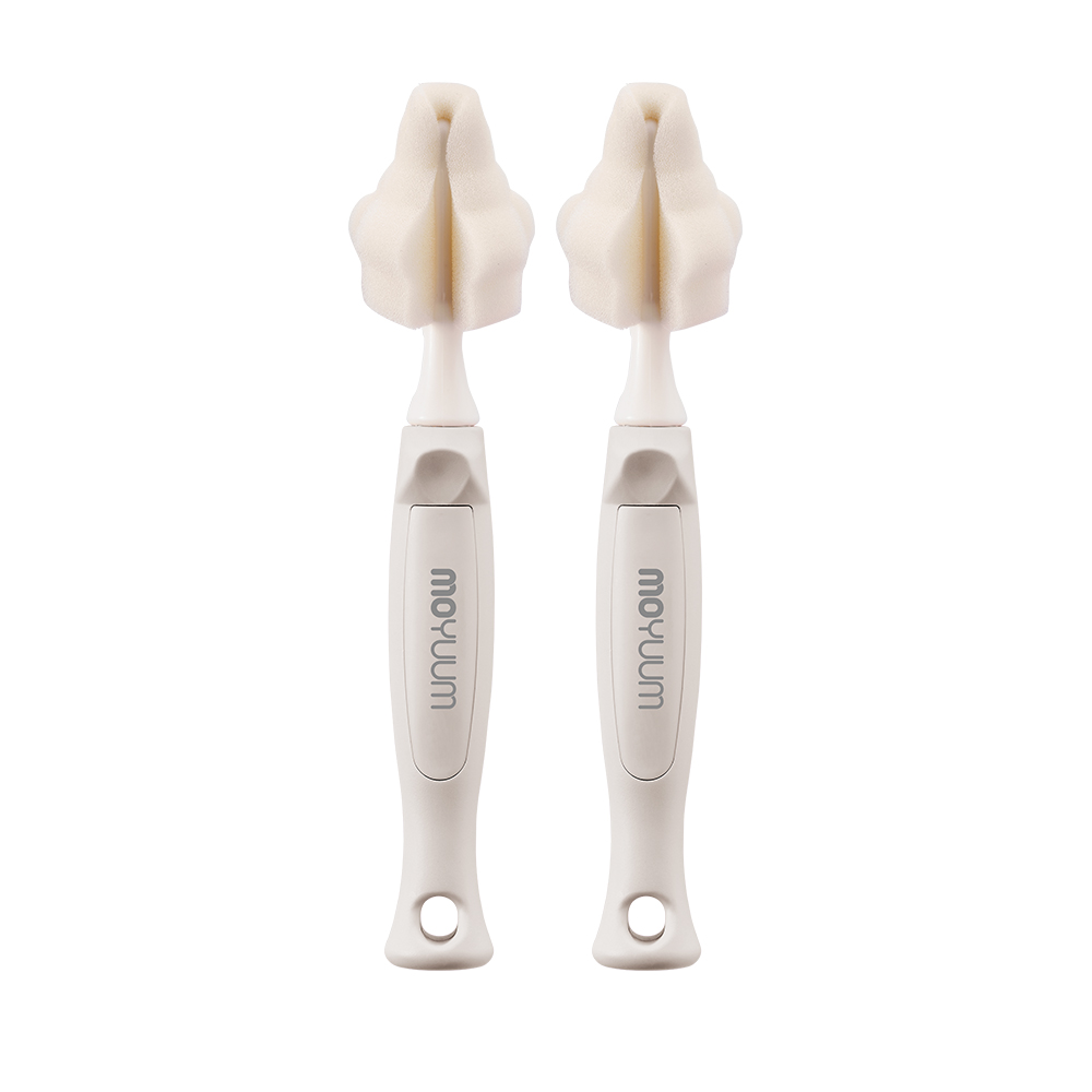 Set cọ núm bình Moyuum - Set 2 chiếc - Màu Trắng/Hồng