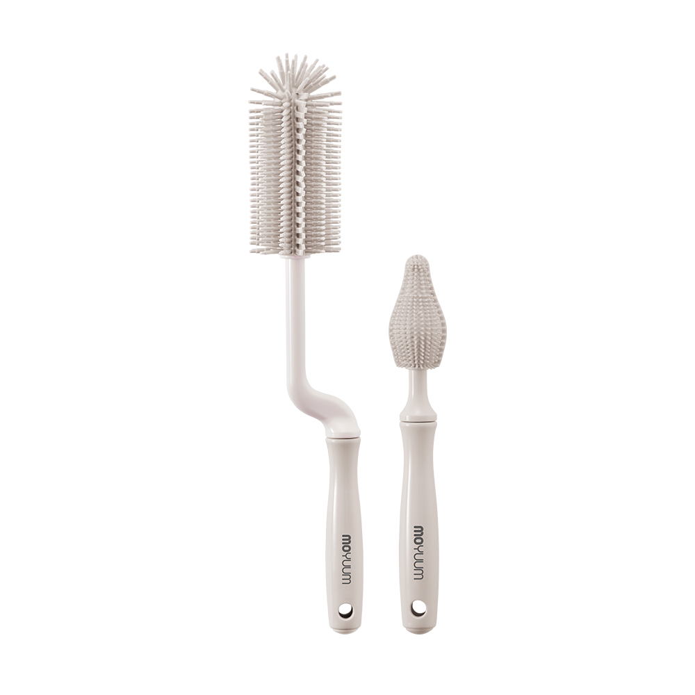 Set cọ bình & núm silicon Moyuum - Màu Trắng/Hồng