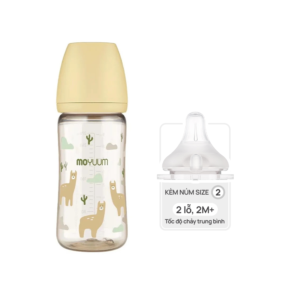 Bình sữa PPSU Moyuum - Lạc đà - 270ml - Kèm núm 2