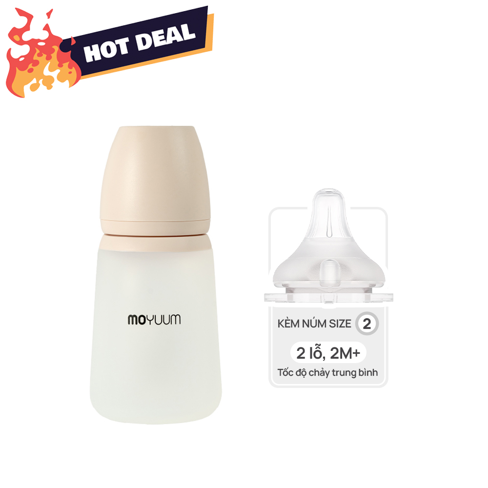 Bình sữa Silicone Moyuum - 260ml - Kèm núm 2