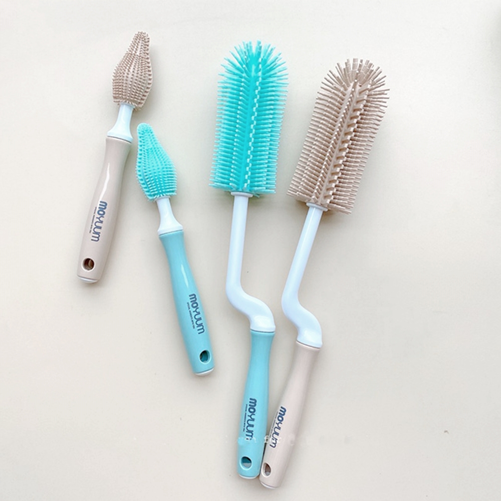 Set cọ bình & núm silicon Moyuum - Màu xanh mint
