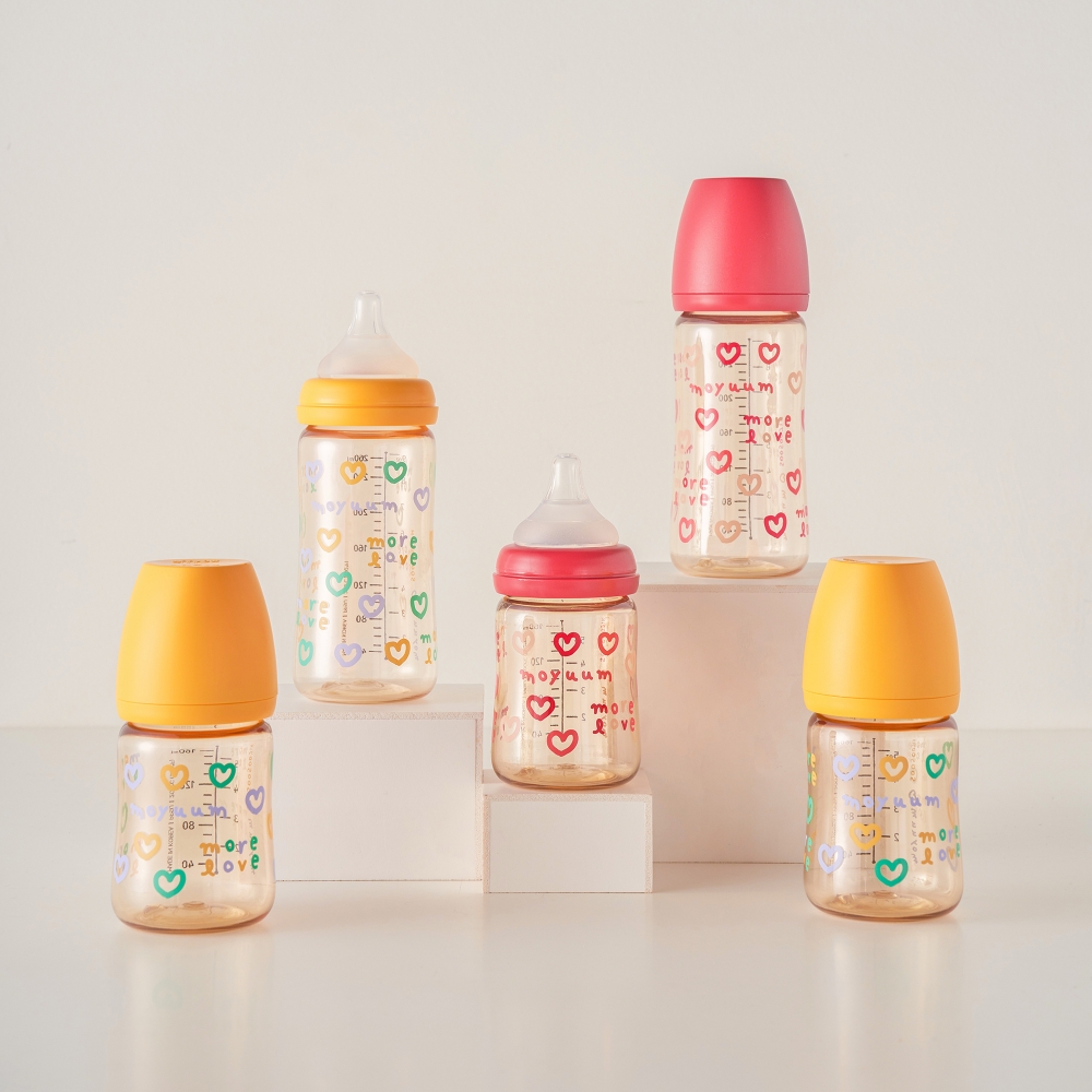 Bình sữa PPSU Moyuum - Tim vàng - 270ml - Kèm núm 2