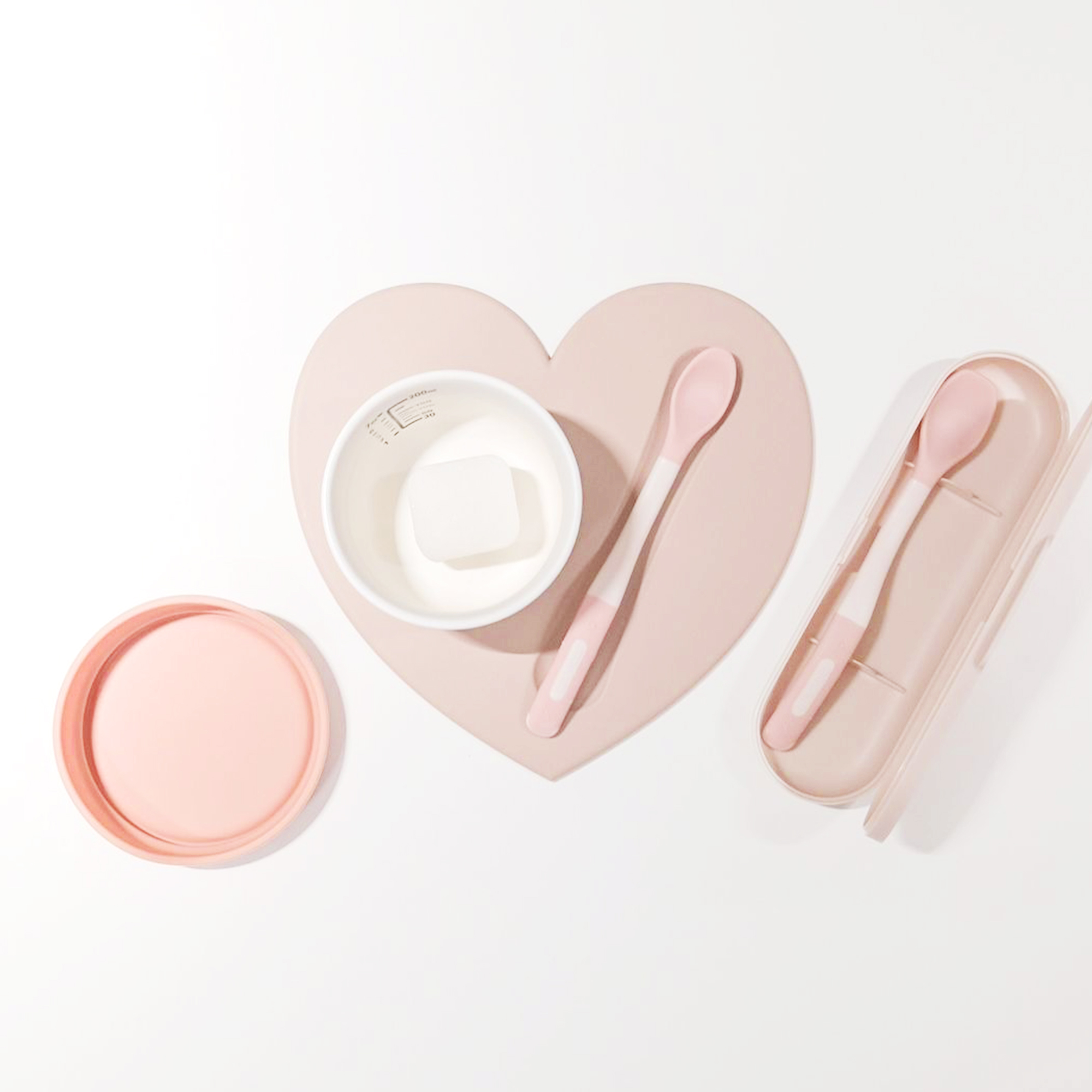 Bộ thìa ăn dặm silicon Moyuum - 2 cấp độ - 4m+ - Màu Vàng mật ong/Hồng blossom