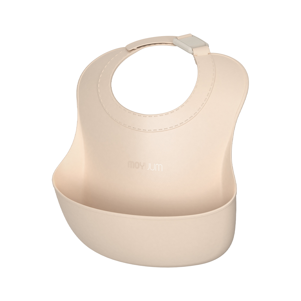 Yếm ăn dặm silicone Moyuum - BST sắc màu - Be/Xanh lá/Đỏ cam/Vàng