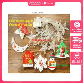 Chùm đèn Led trang trí Noel các hình (Trăng, Sao, Nhà, Cây Thông, Tuyết, Ông Già Noel)