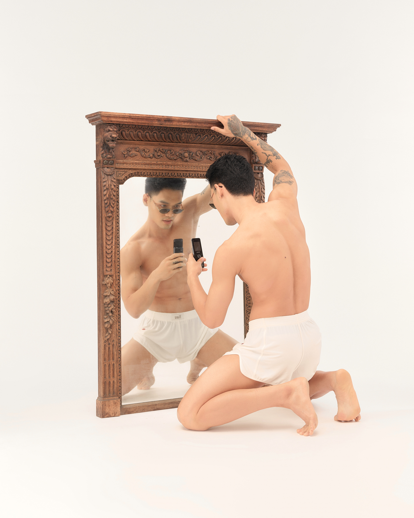 White Boxing Sleep Short