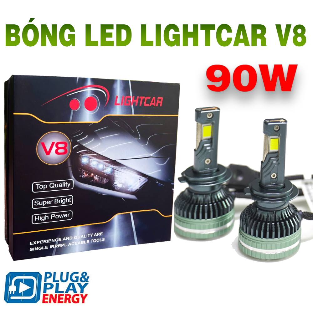 Bóng LED LightCar V8 90W Siêu Pha – Giải Pháp Tăng Sáng Đơn Giản, Dễ Dàng Đăng Kiểm