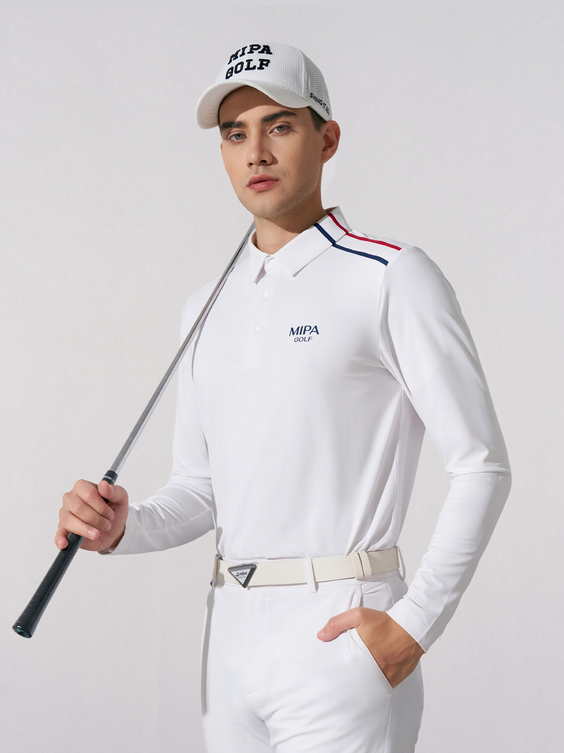 Men's sun protection long sleeve golf shirt