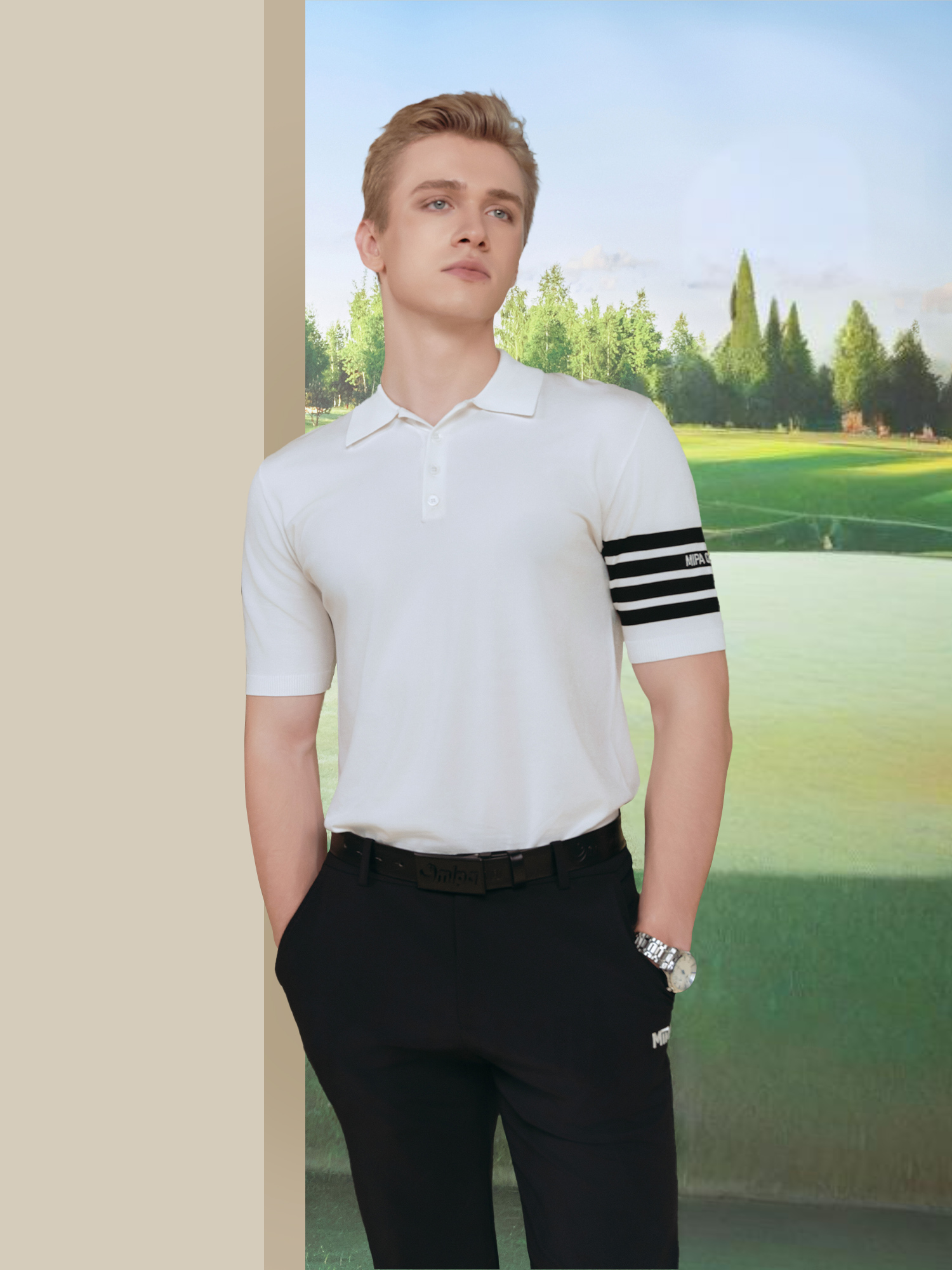 Andrew Top - Men’s Golf Polo Shirt (White)