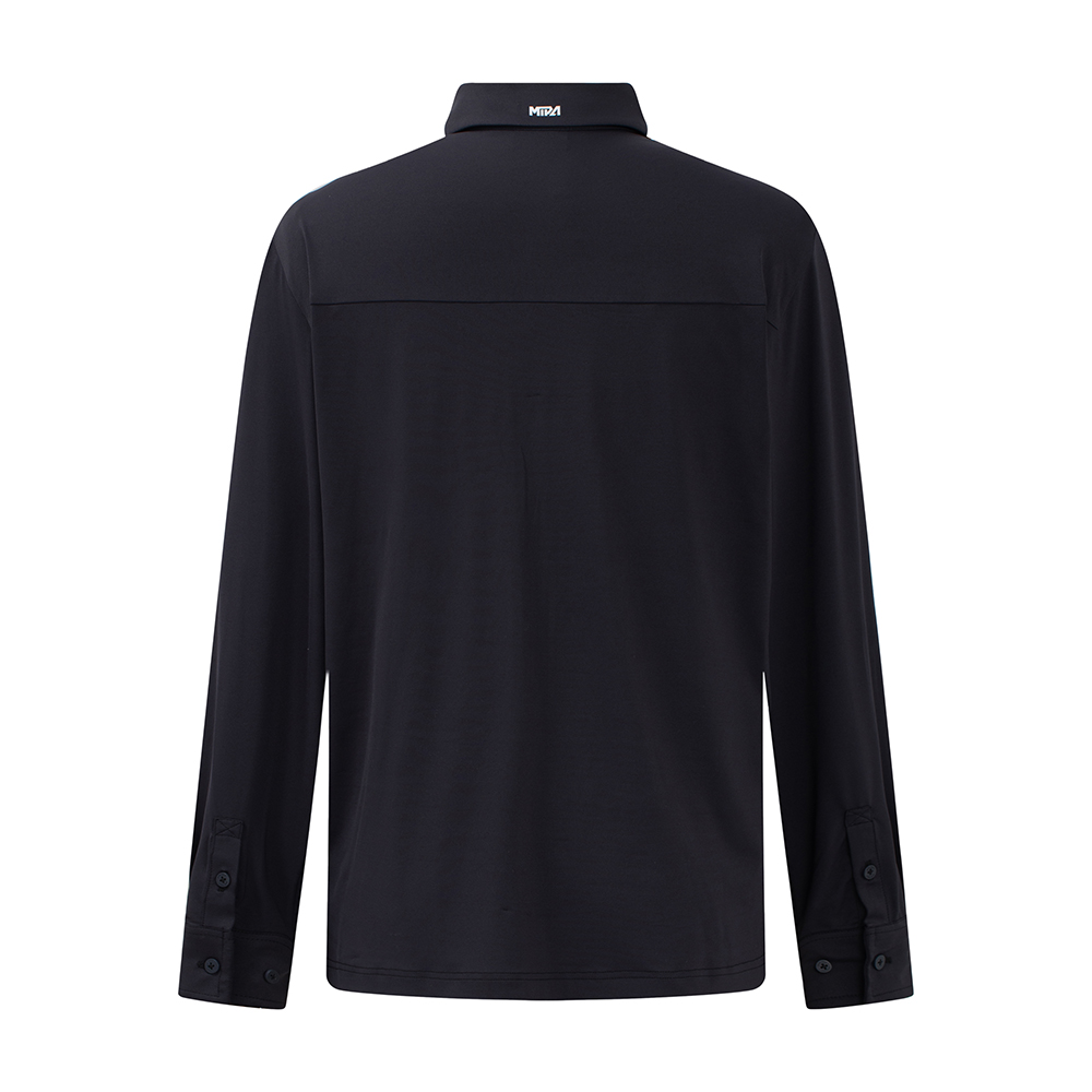 Black Silas Top - Men's Long Sleeve Golf Shirt