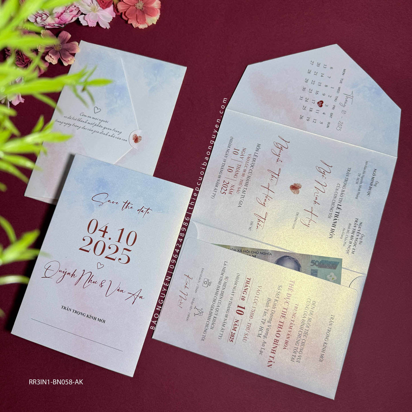 Thiệp Cưới Túi 3in1: Đủ Đầy Trong Một Lần Trao