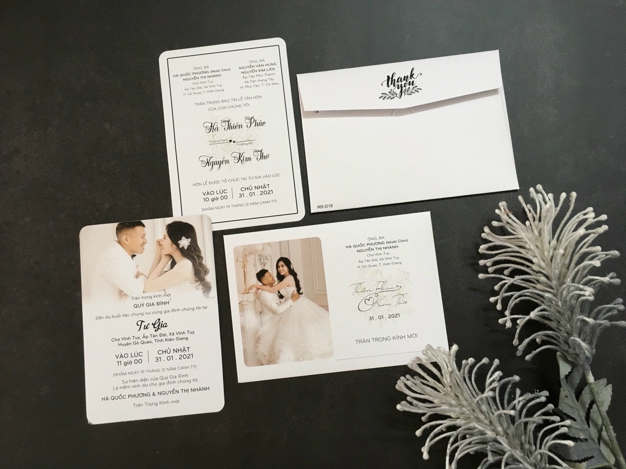 (RR-D18) Thiệp Cưới In Hình CD-CR - Giấy Ford 200