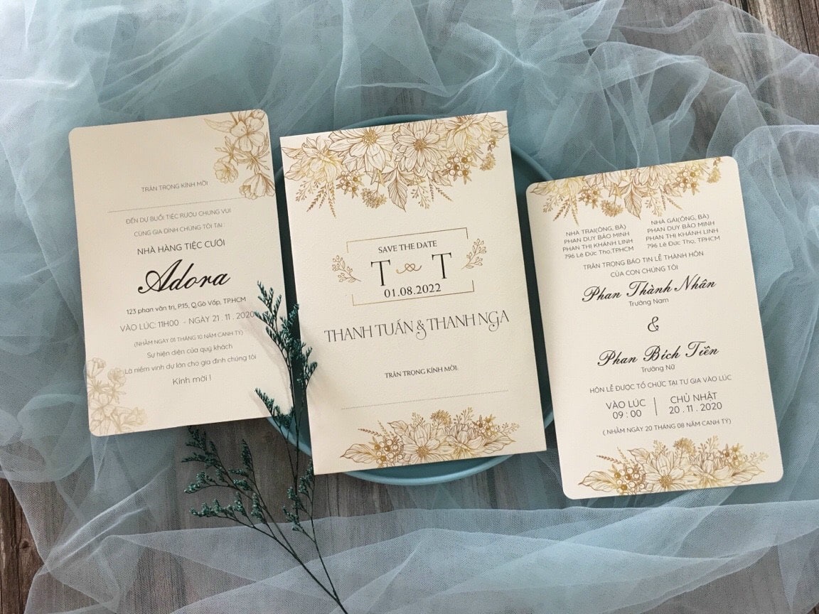 (RR-8098) Thiệp Cưới KTS Giấy Ford 200