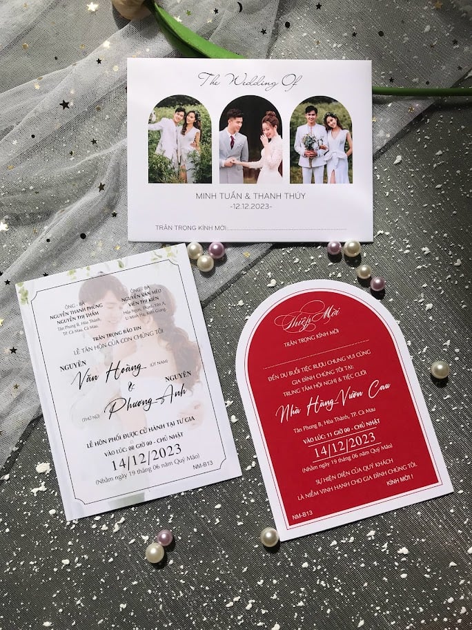 (NM-B13) Thiệp Cưới In Hình CD-CR - Giấy Ford 200