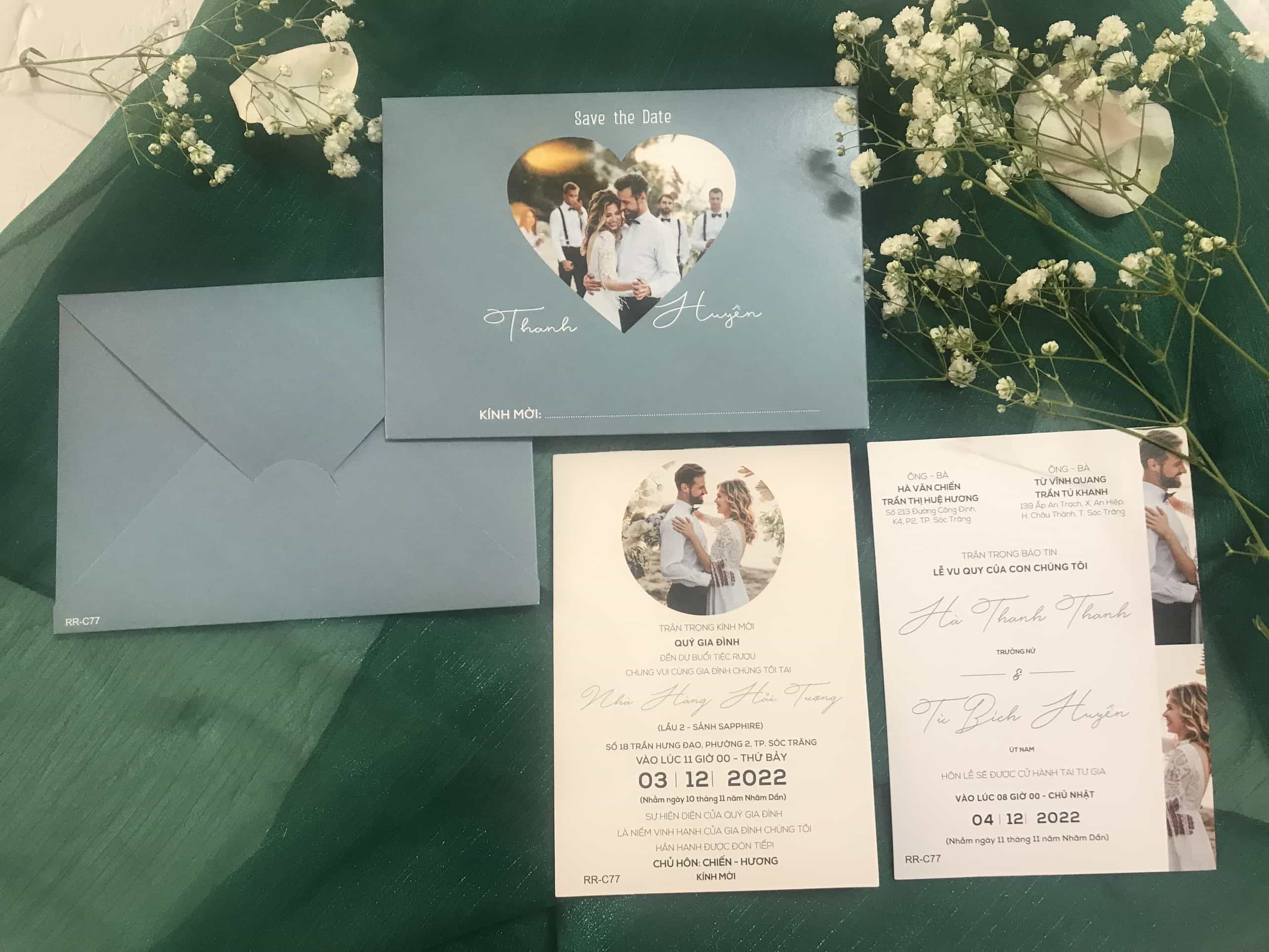 (RR-C77) Thiệp Cưới In Hình CD-CR - Giấy Ford 200