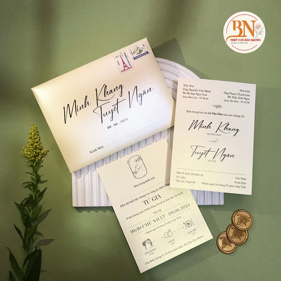 Thiệp Cưới Ánh Kim BN