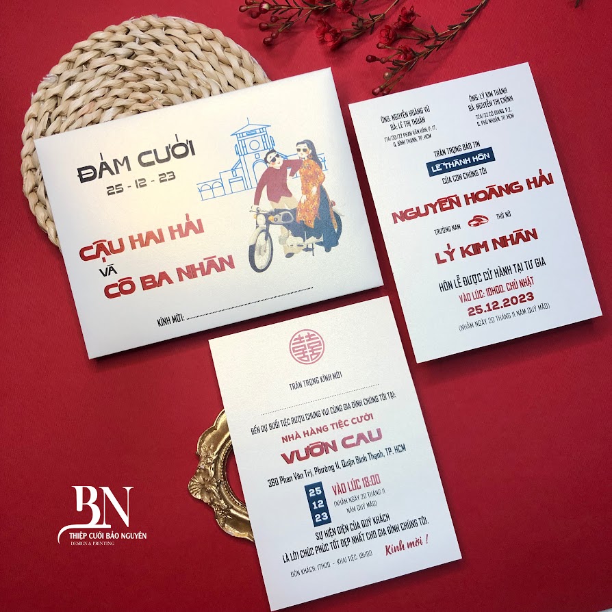 (BN-AK009)Thiệp Cưới Ánh Kim BN