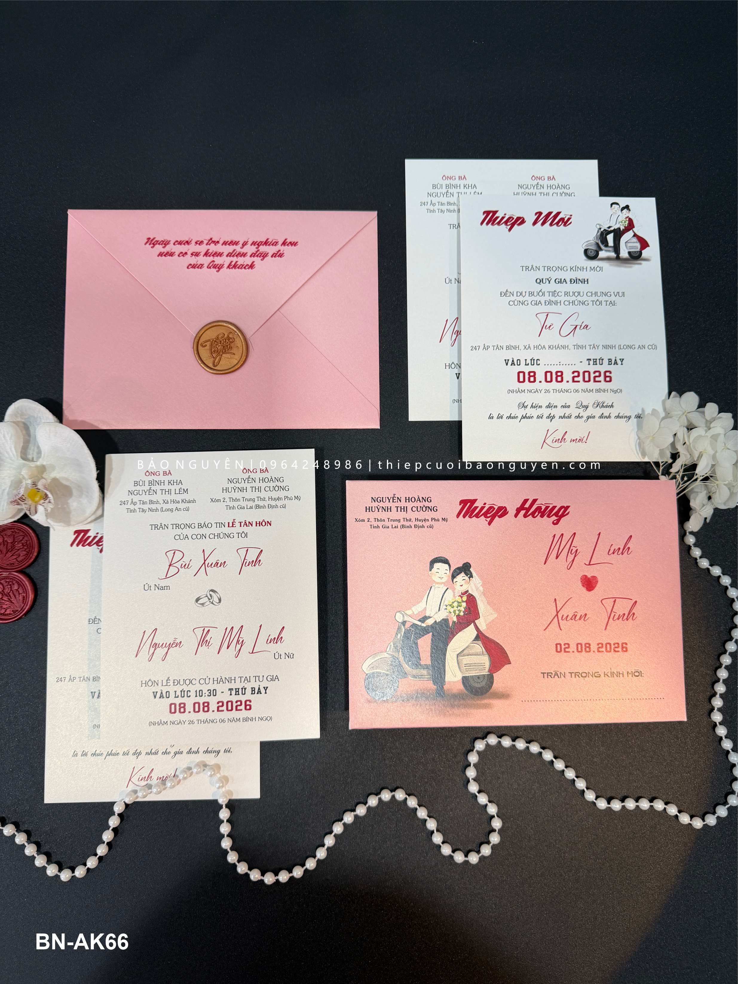 (BN-AK066) Thiệp Cưới Ánh Kim BN