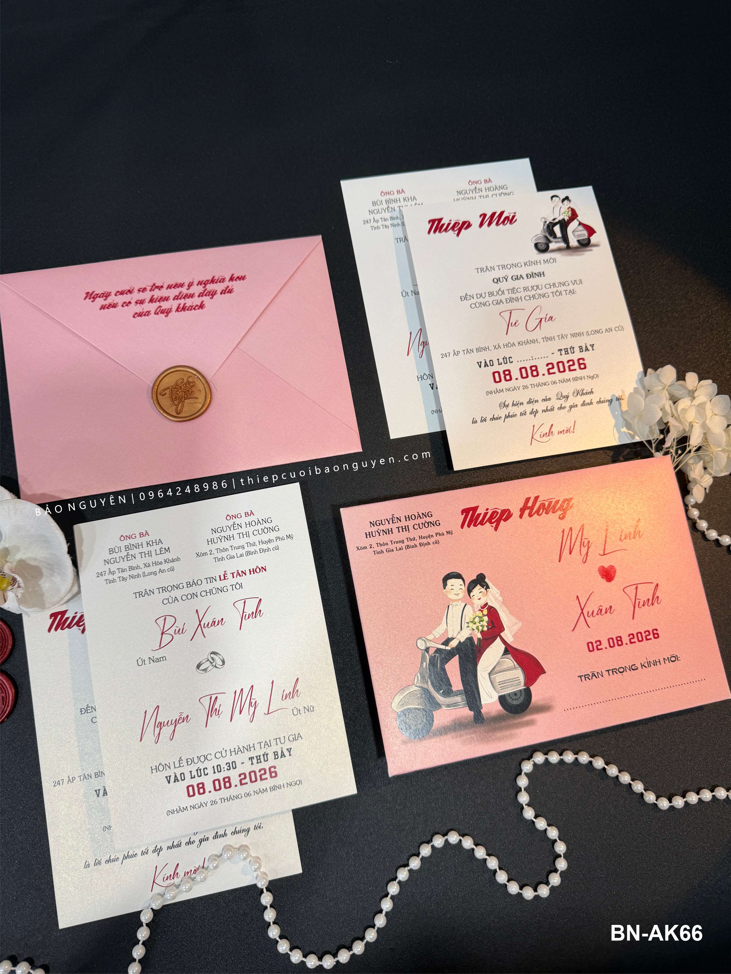 (BN-AK066) Thiệp Cưới Ánh Kim BN