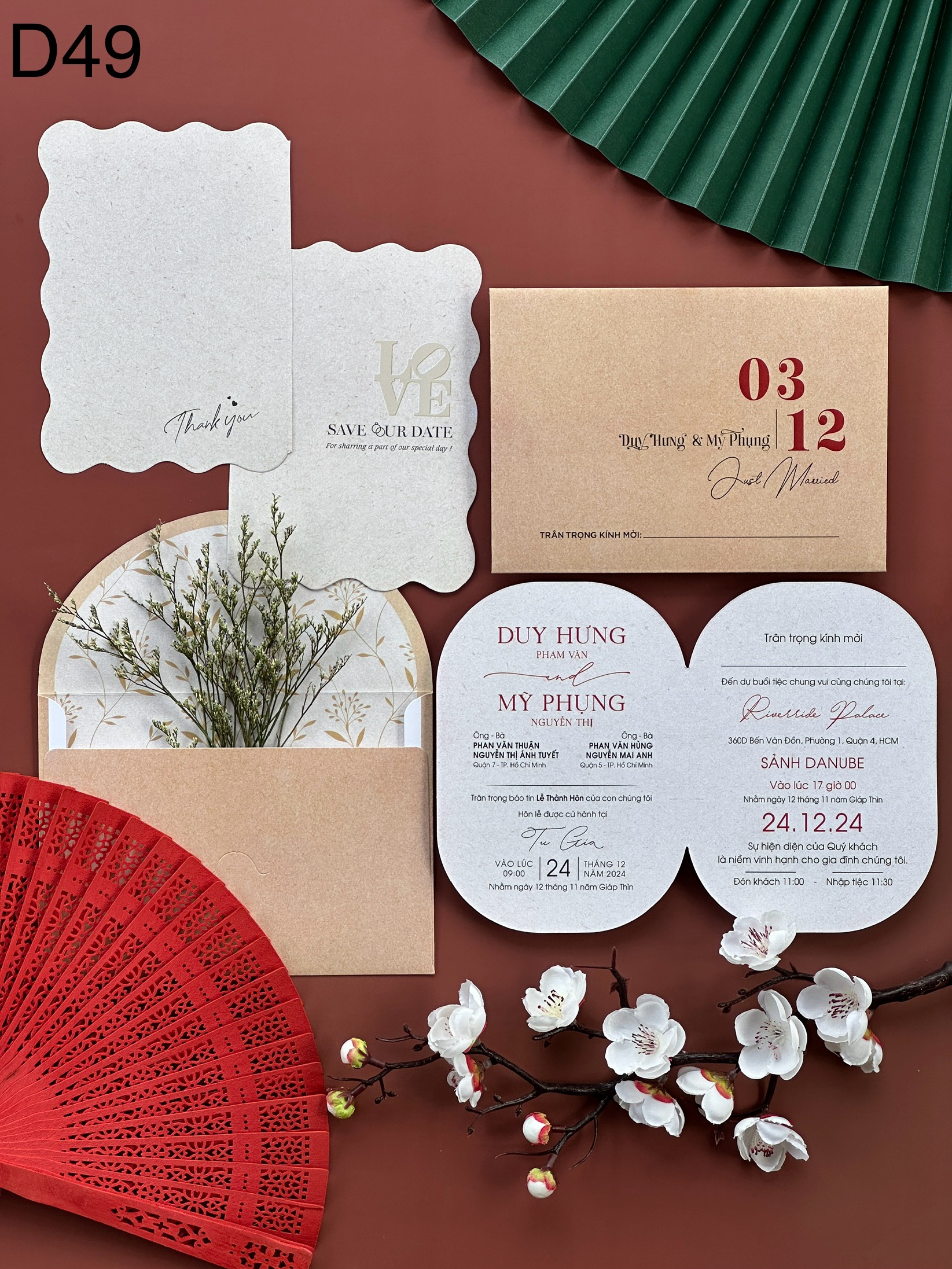 (D49) Thiệp Cưới Hiện Đại Giấy Ford