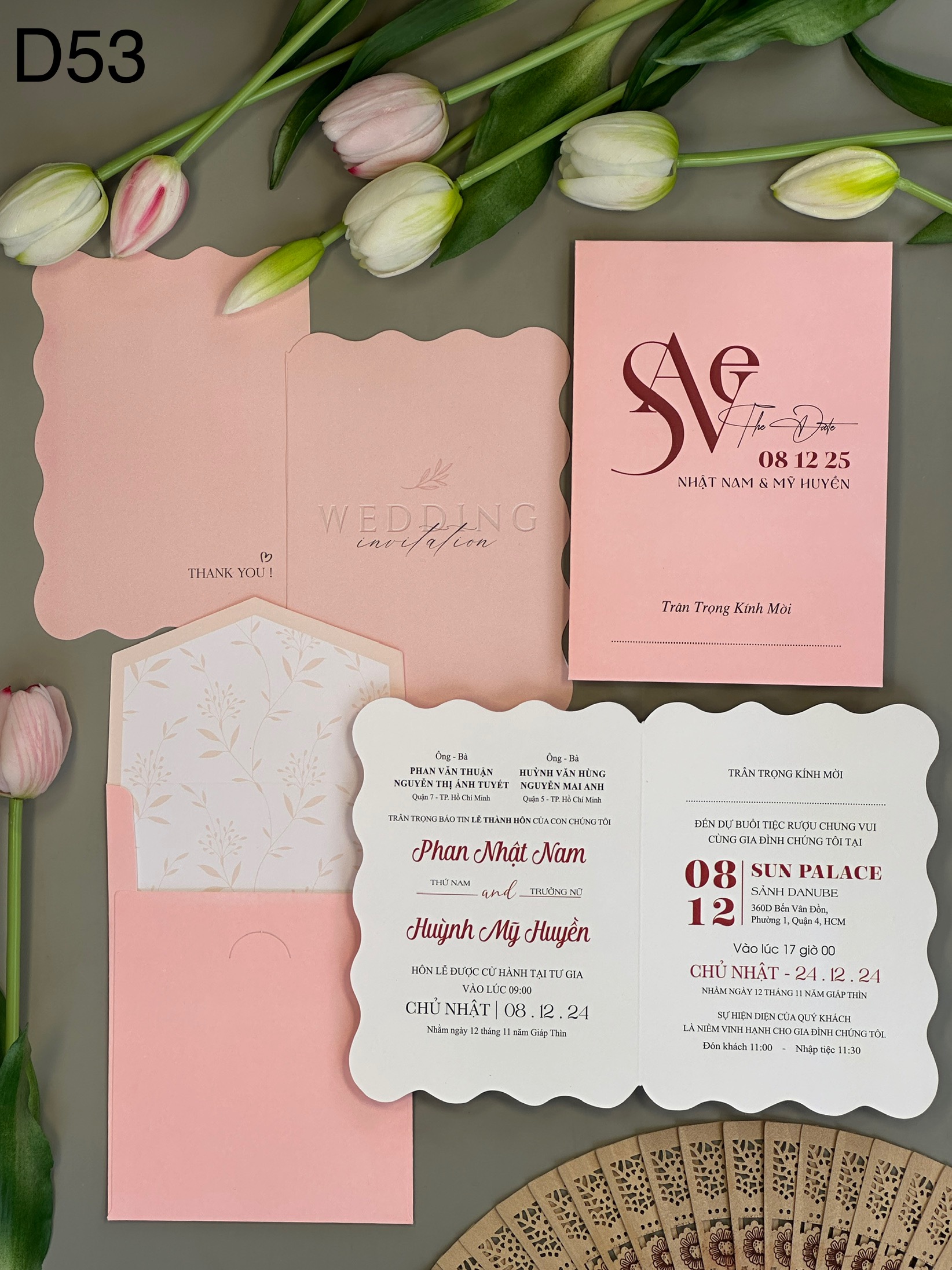 (D53)Thiệp Cưới Hiện Đại Giấy Ford