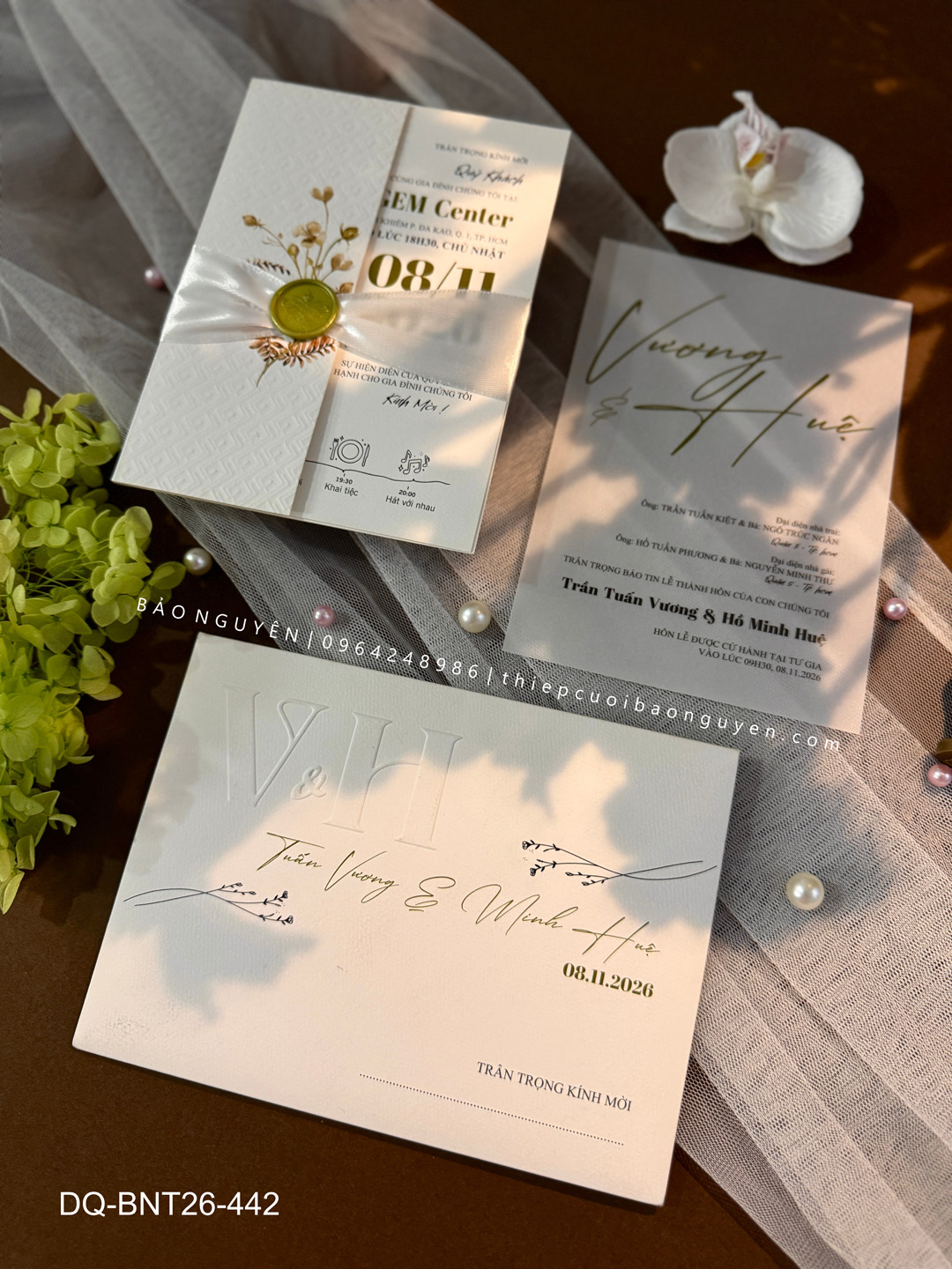 (DQ-BNT26-442) Thiệp Cưới Cao Cấp 2026