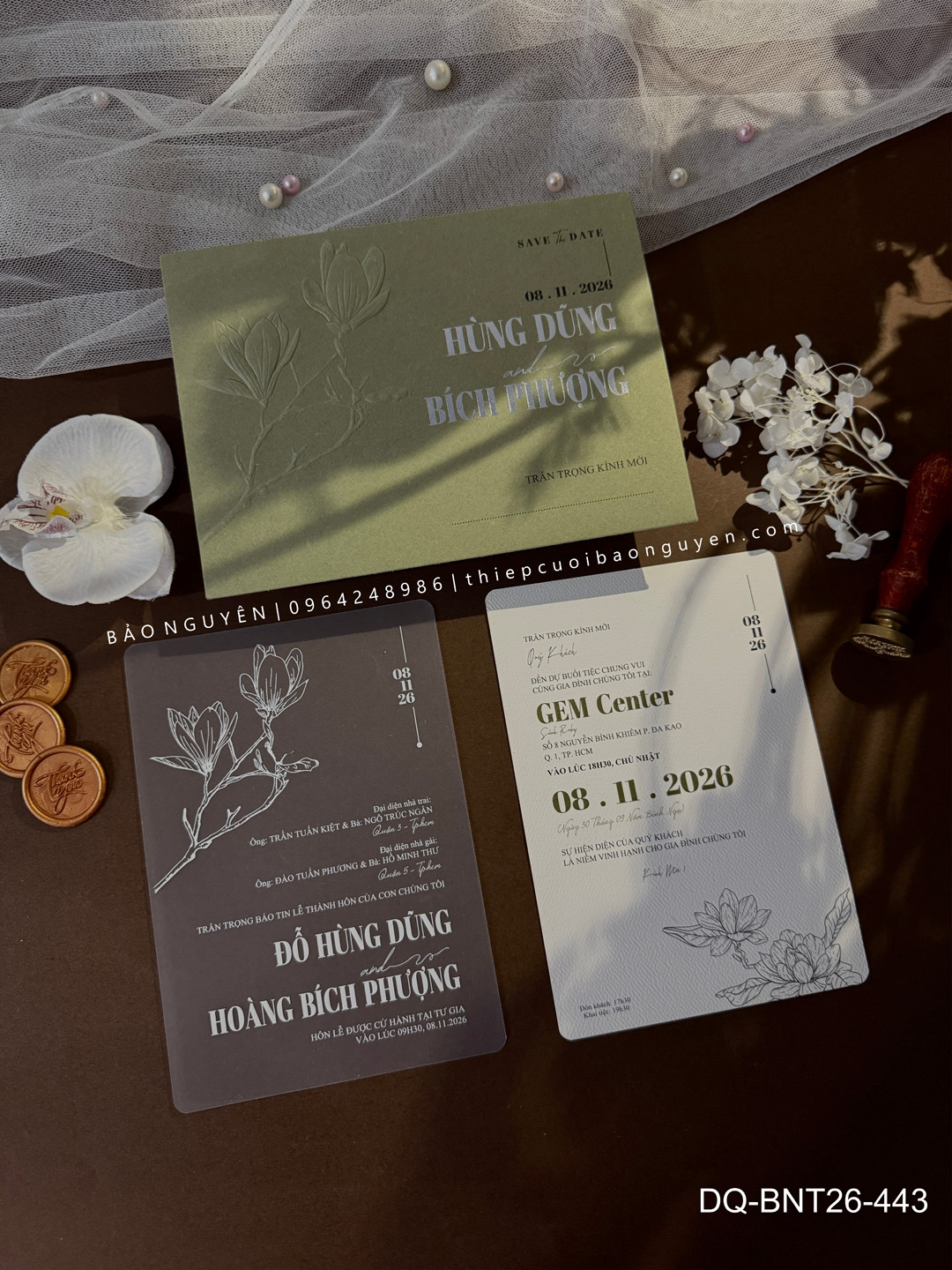 (DQ-BNT26-443) Thiệp Cưới Cao Cấp 2026