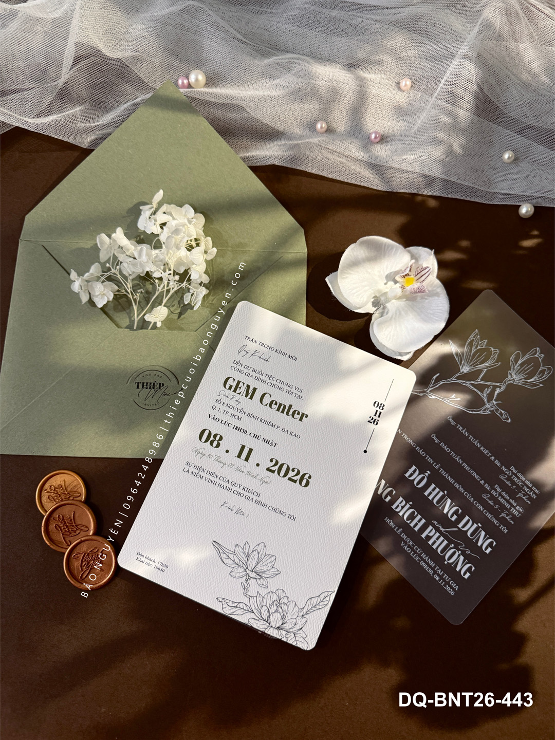 (DQ-BNT26-443) Thiệp Cưới Cao Cấp 2026