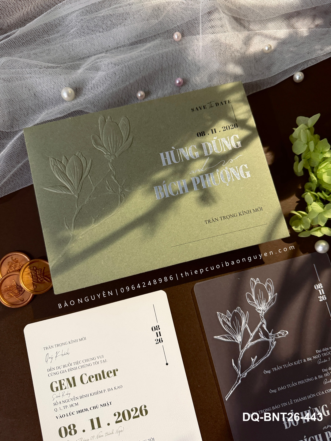 (DQ-BNT26-443) Thiệp Cưới Cao Cấp 2026