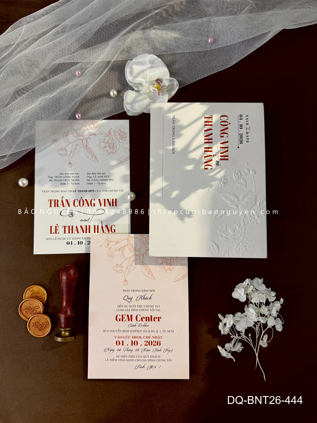 (DQ-BNT26-444) Thiệp Cưới Cao Cấp 2026