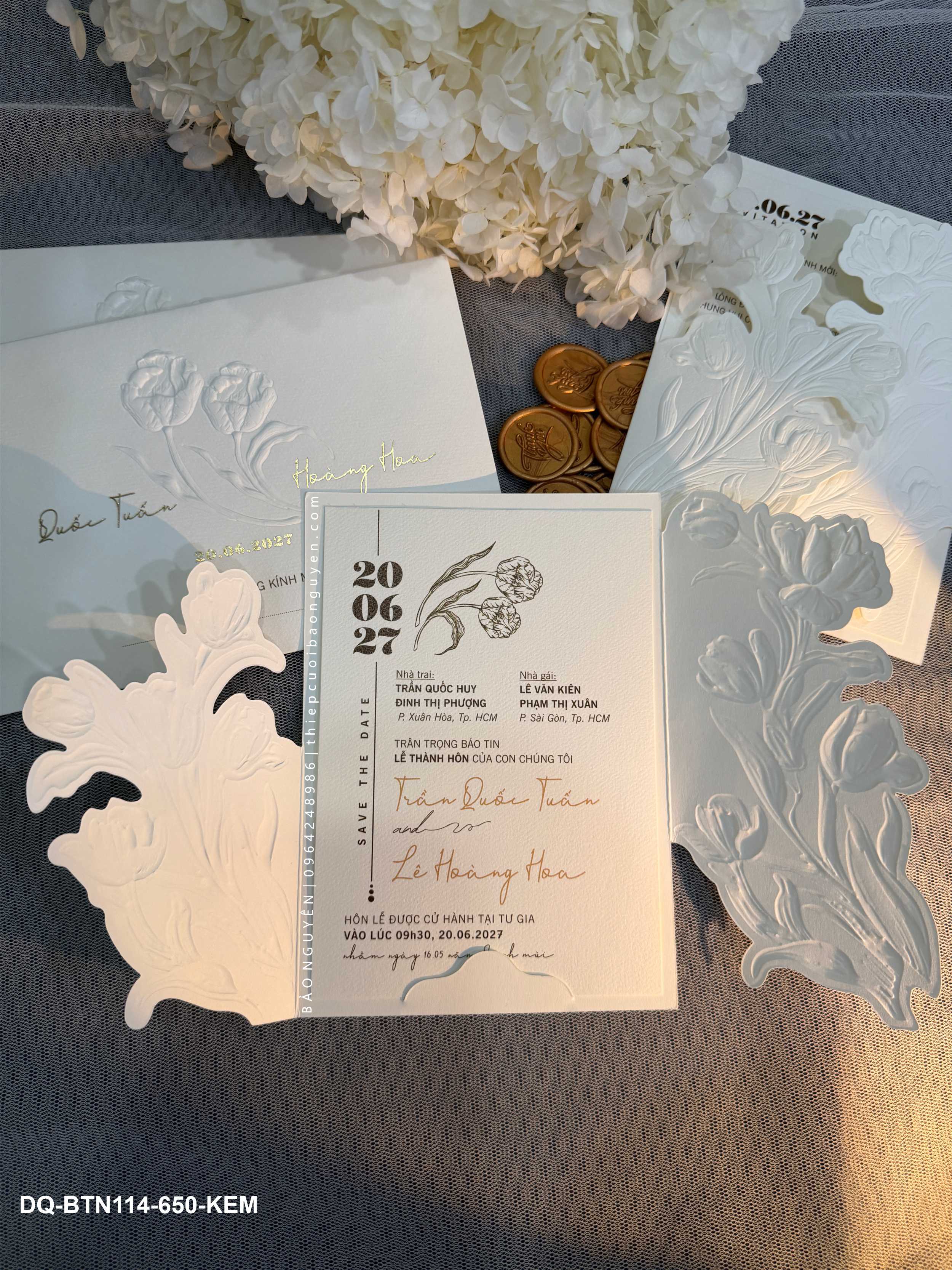 (DQBTN14650Kem) Thiệp Cưới Cao Cấp 2026