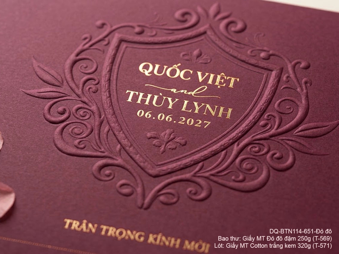 (DQBTN114651dodo) Thiệp Cưới Cao Cấp 2026