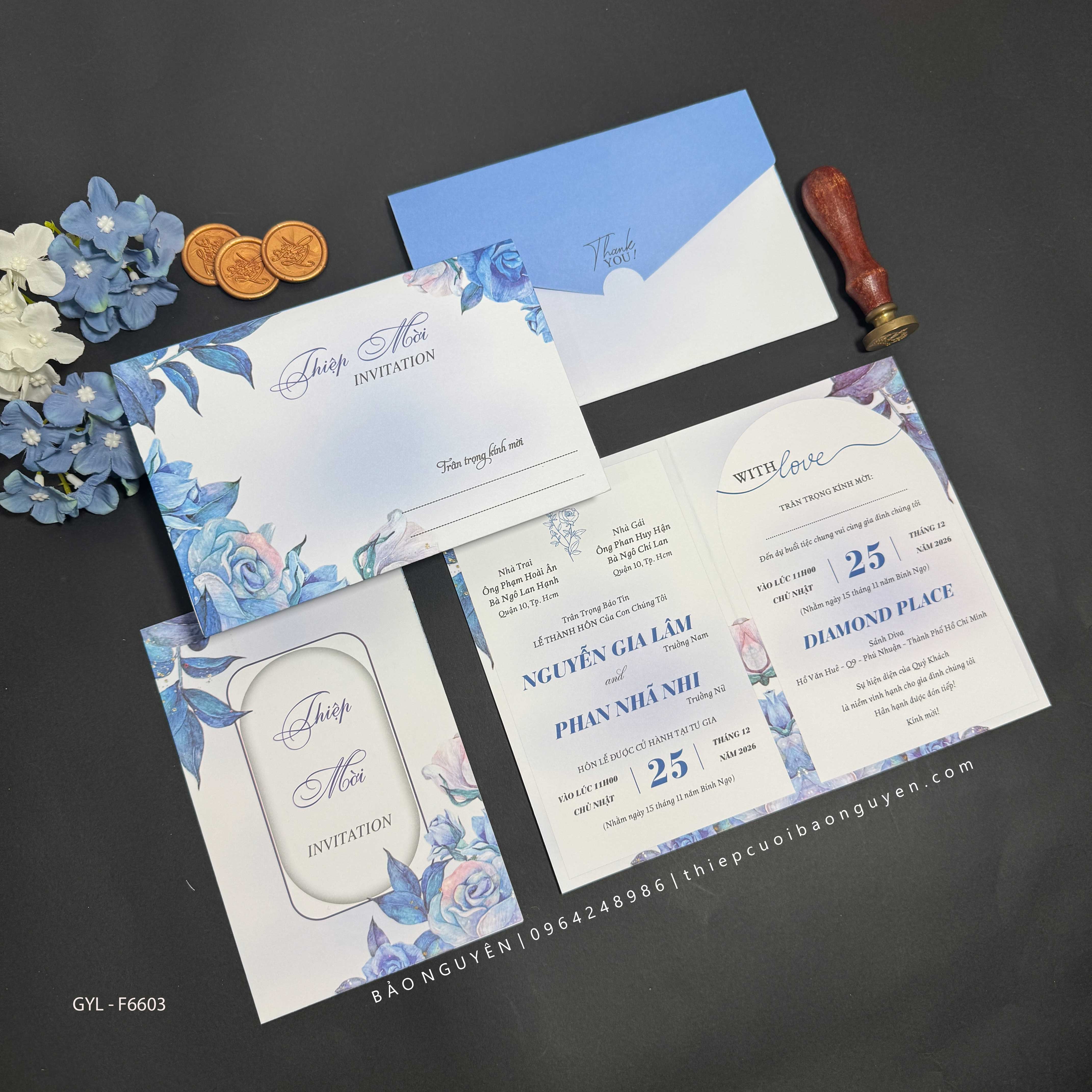 (GYL - F6603) Thiệp cưới offset mẫu hiện đại