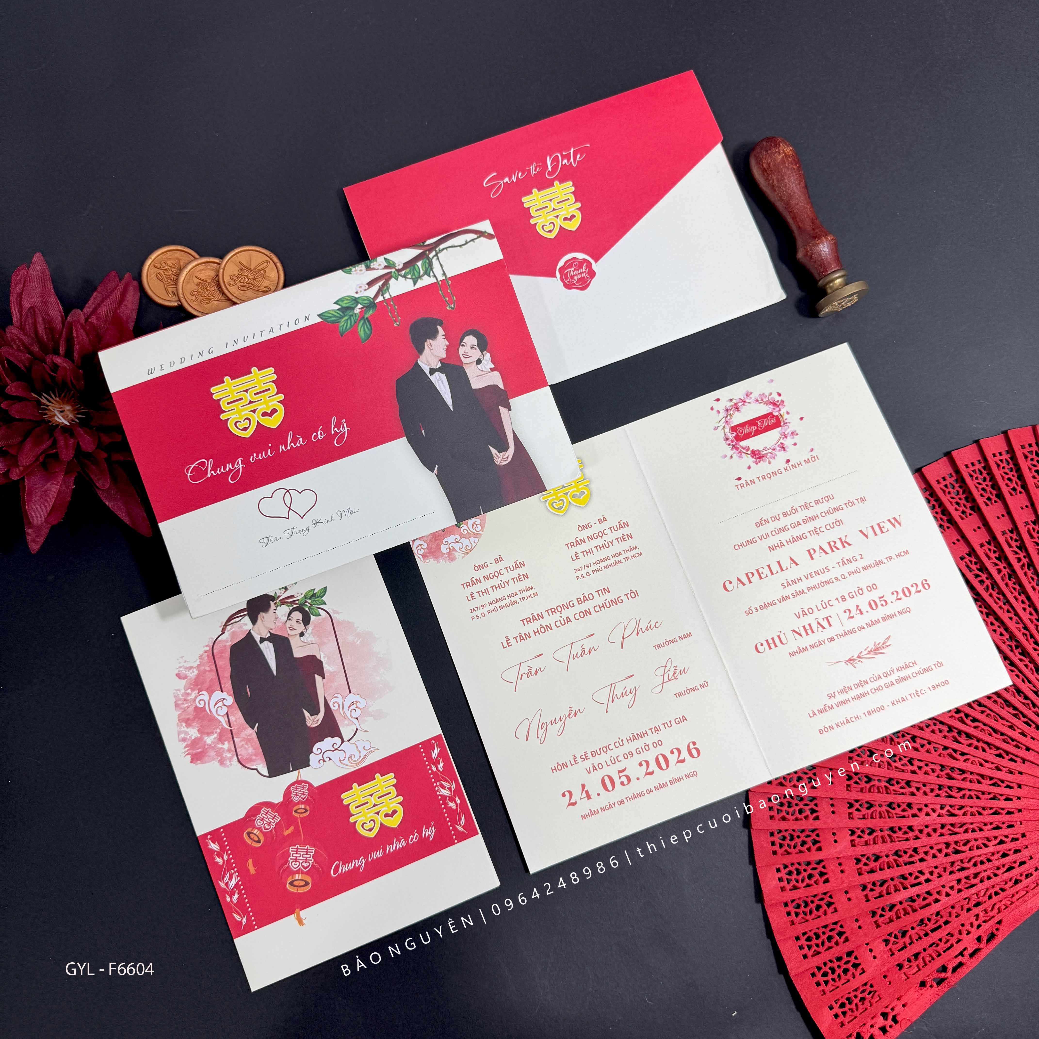 (GYL - F6604) Thiệp cưới offset mẫu hiện đại giá rẻ