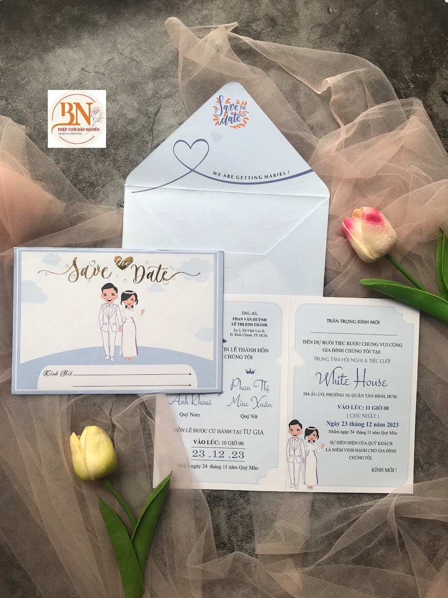 (GYL - M26) Thiệp cưới offset mẫu hiện đại